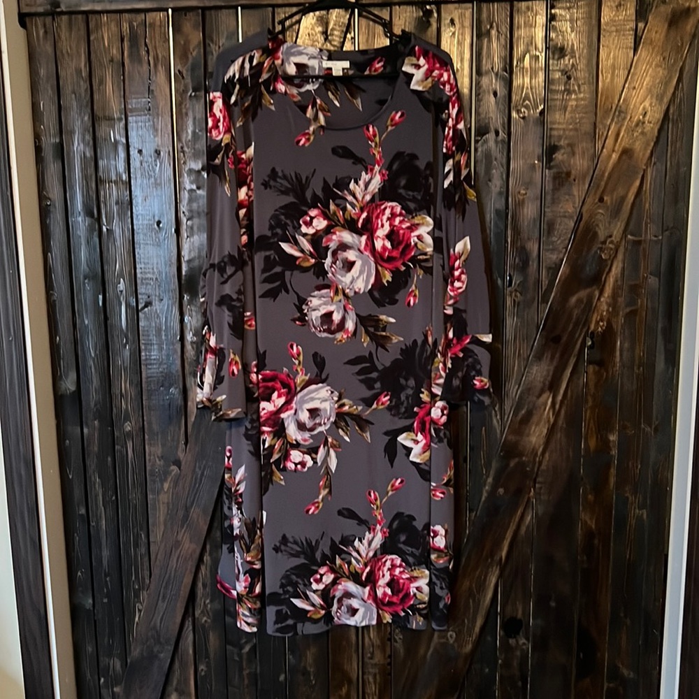 Gray floral dress